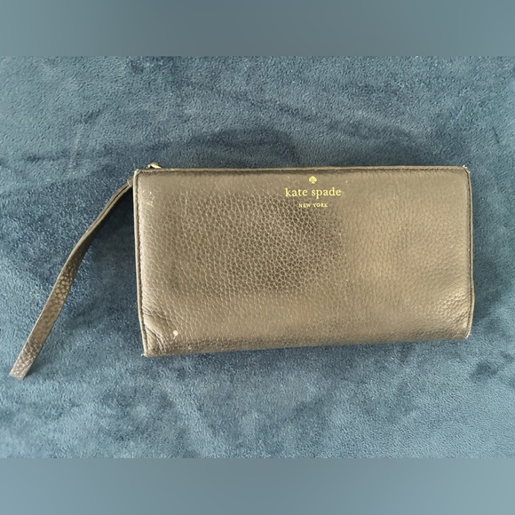 Kate Spade Black Leather Wallet Clutch - Picture 1 of 14